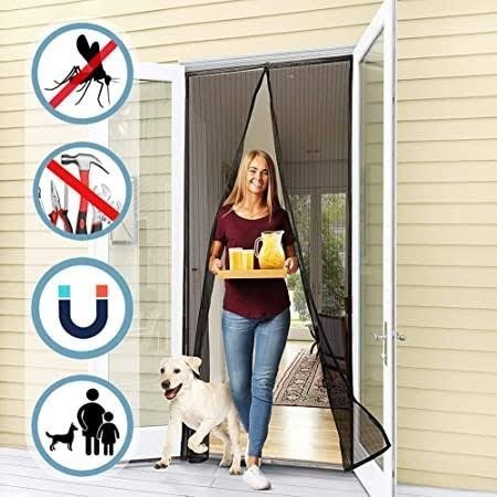 Moustiquaire rideau pour porte avec fermeture magnétique 100x210cm 2