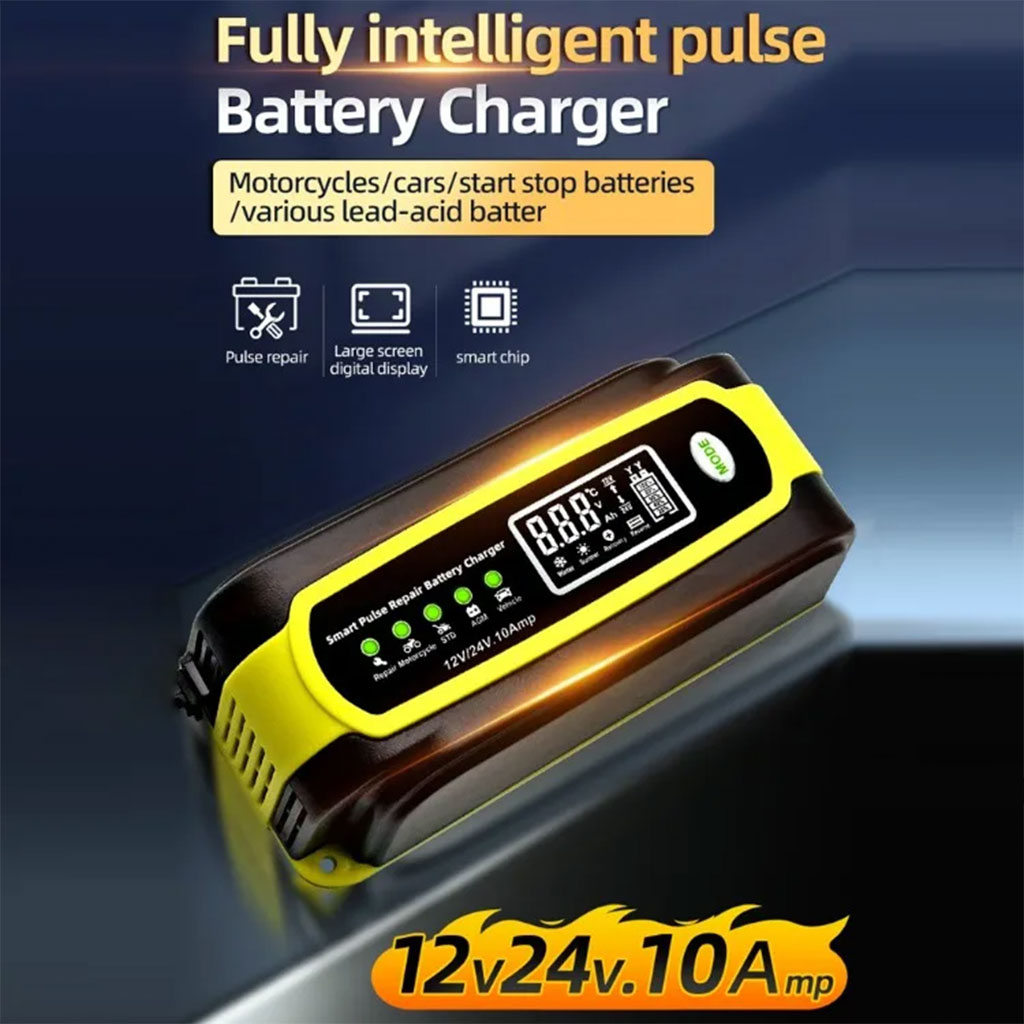 Chargeur de batterie voiture automatique intelligent 12-12v.10Amp - شاحن بطارية للسيارات 6