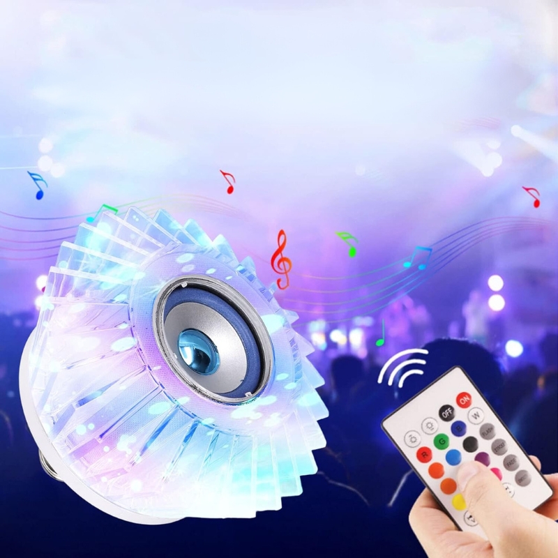 Ampoule musicale LED haut-parleur intégré Crystal Avec Bluetooth et télécommande 24W 5