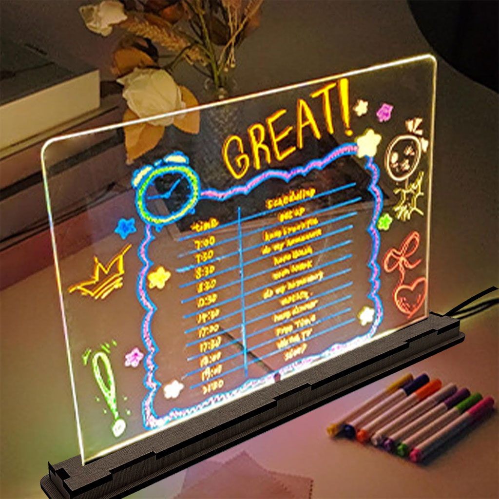 Tableau à Dessin LED coloré avec 4 stylos et Support 30x20cm – لوحة مضيئة للرسم والتلوين 6