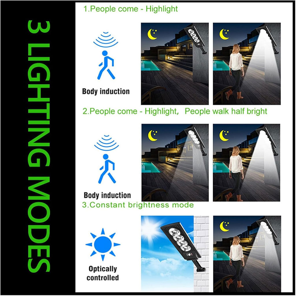 Lampadaire solaire étanche IP67 avec télécommande - مصباح خارجي 4