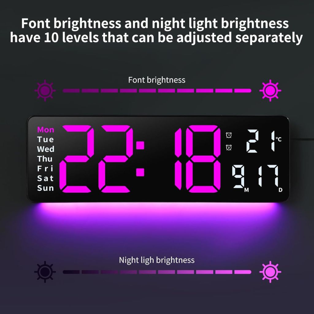 Horloge Numérique LED Murale et Table – ساعة رقمية 4