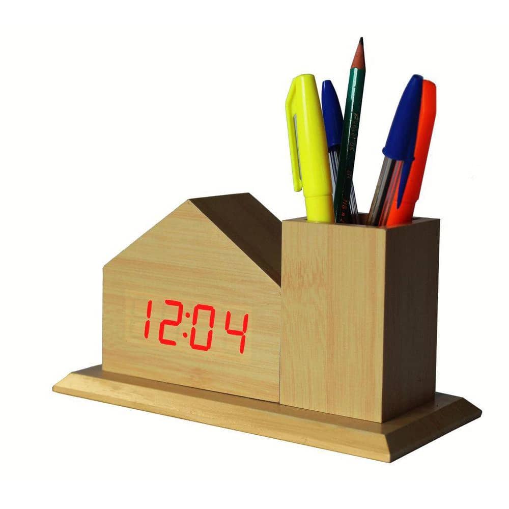 Digital Wooden Clock Sound Control VST-879 2