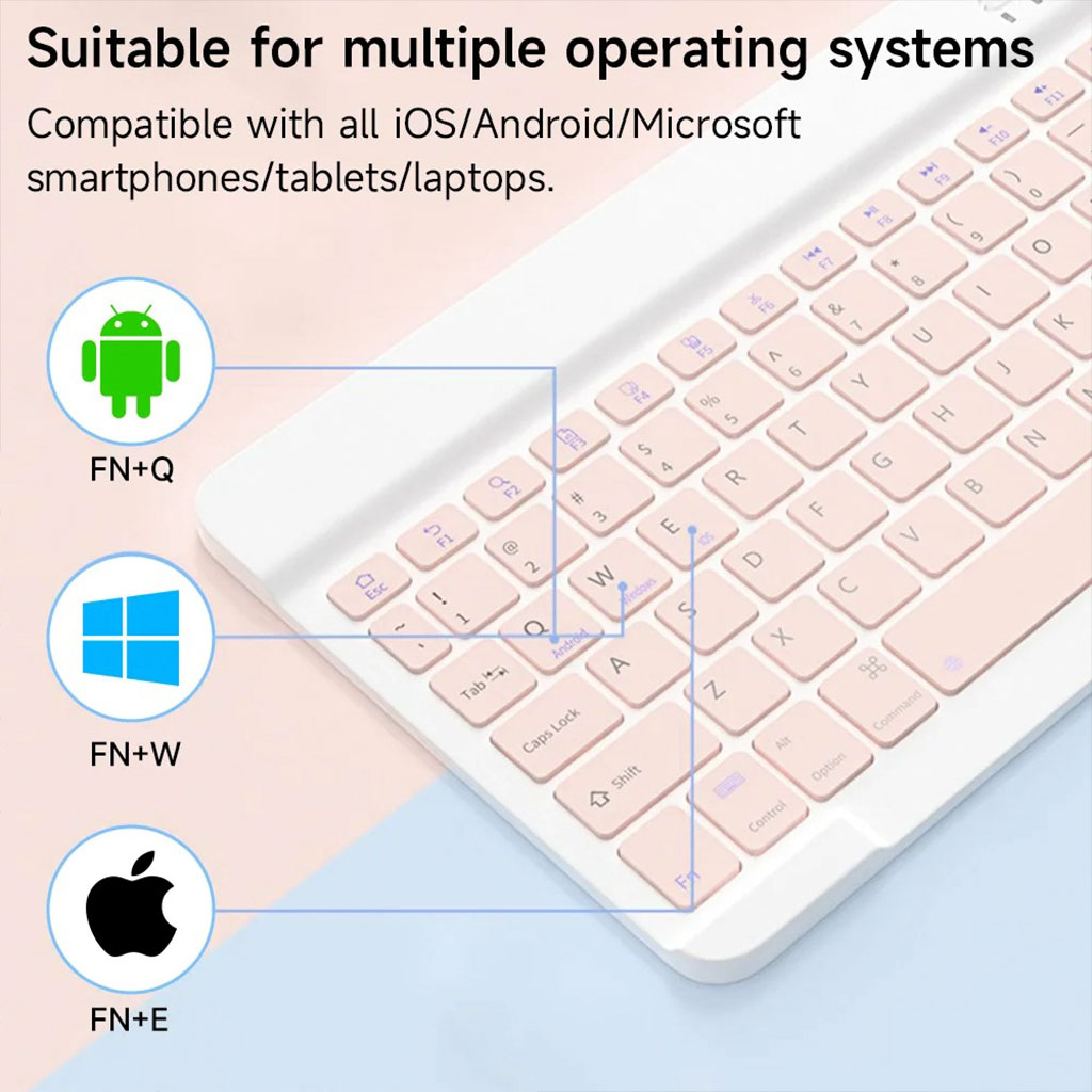 Combo clavier et souris avec support de téléphone compatible ( windows + ios + android ) 5