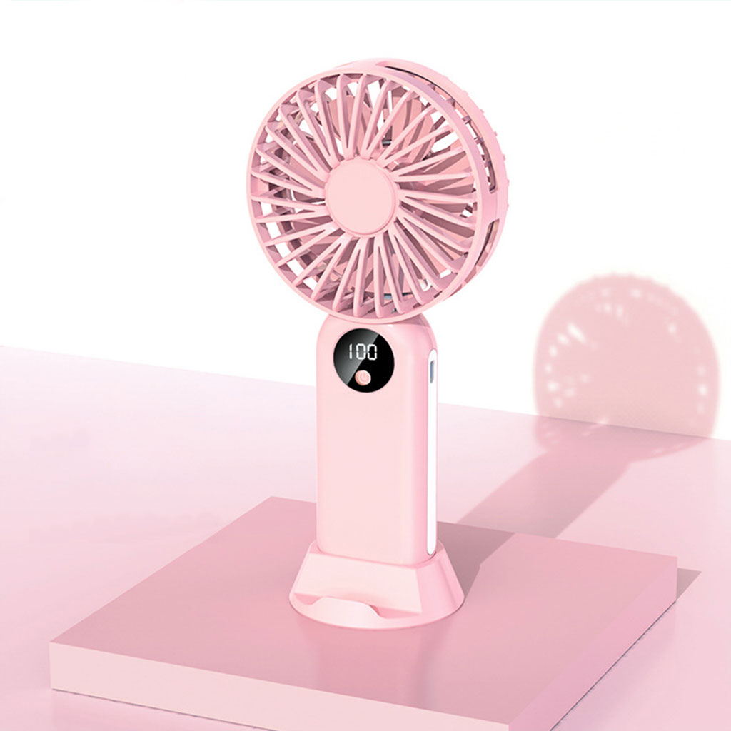 Mini ventilateur portable avec batterie 2400 mAh, léger, 3 vitesses, base mobile 9