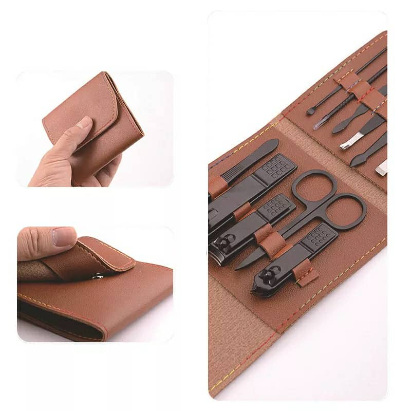 Ensemble de 12 pcs coupe-ongles professionnel en acier inoxydable 6