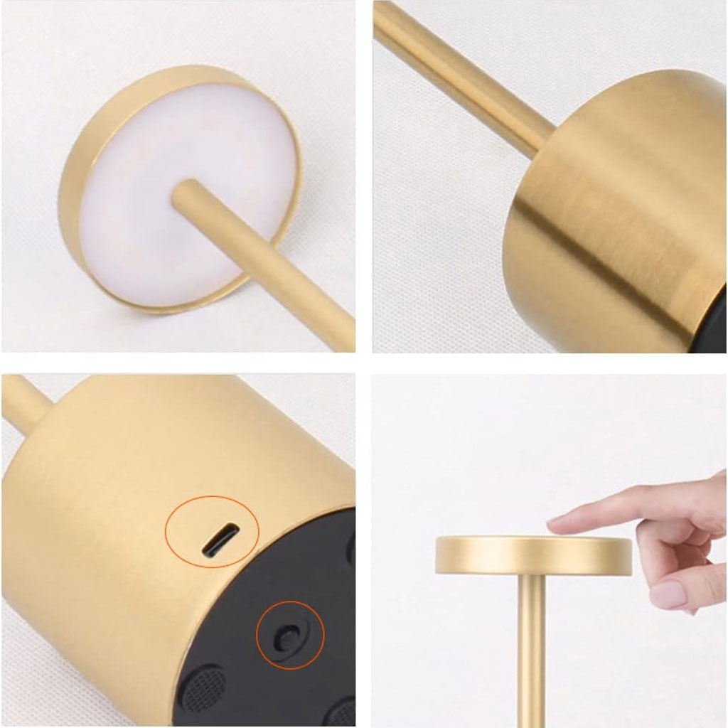 Lampe de table LED tactile rechargeable 3 couleurs design classique - مصباح ديكور بعدة درجات ضوئية 5