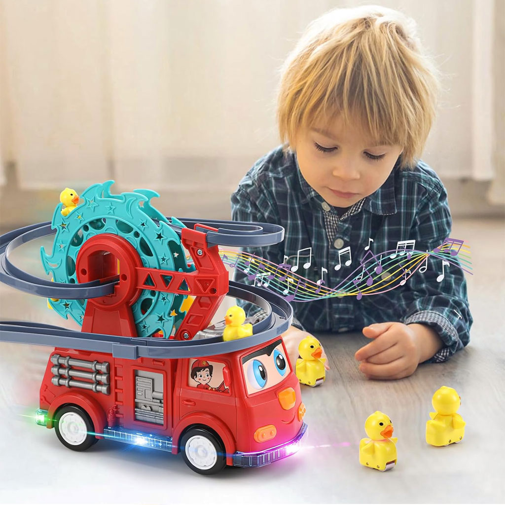 Camion de Pompier Jouet avec Sonore Lumineux Educatif pour Enfants 6