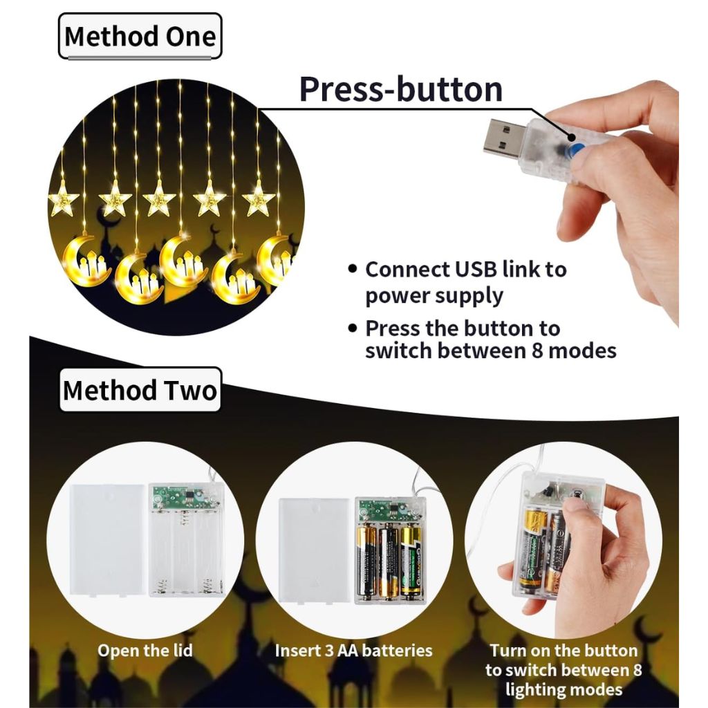 Guirlande LED Décorative Ramadan et Eid 3m 10pcs – مصابيح رمضان والعيد 6