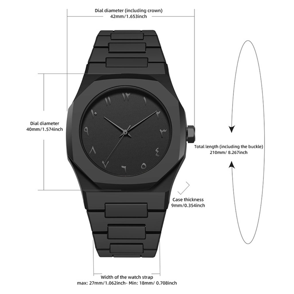 Montre Arabe All in Black pour Homme - ساعة رجالية 4