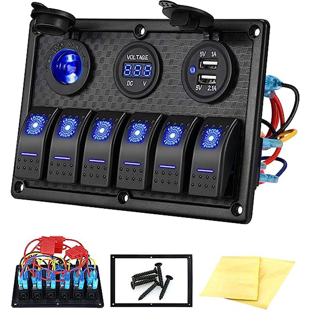 Panneau de commande 12V avec Affichage de Voltage - لوحة تحكم 2