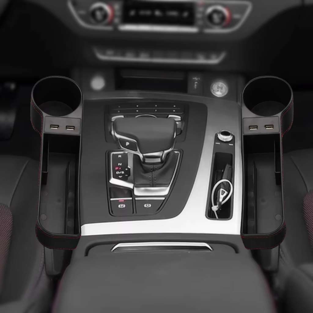 Organisateur Latéral de Console avec Chargeur USB et Porte-Gobelet – منظم جانبي لسيارة مع شاحن USB وحامل أكواب 6