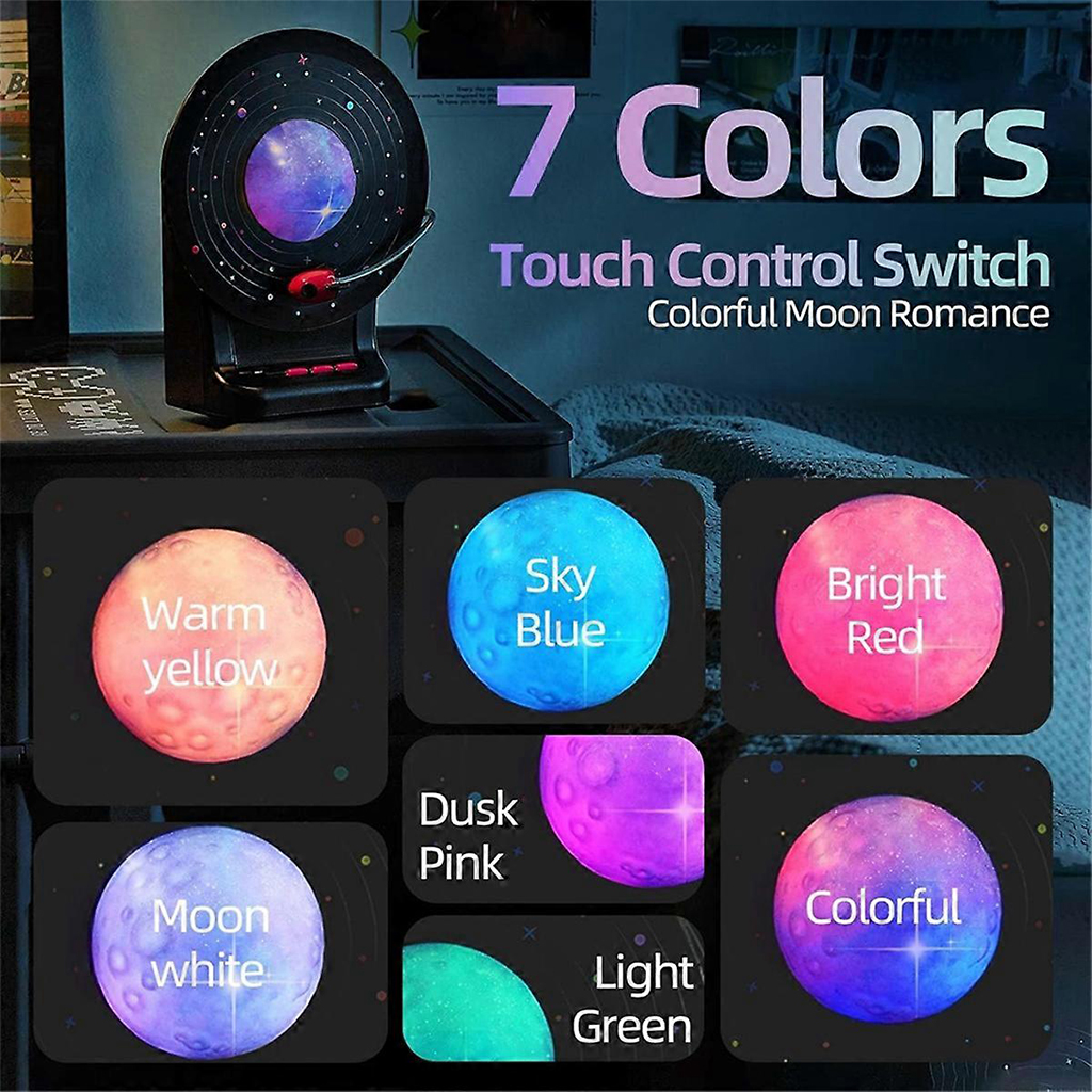 Haut Parleur Bluetooth avec lampe lunaire LED 3D à 7 couleurs réglables - مكبر صوت بلوتوث 7