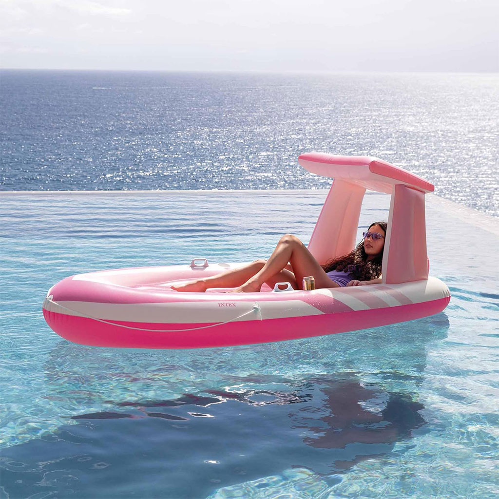 Matelas Gonflable Pink Paradise avec Toit et Porte-Gobelet Intex 57804EU - فرشة هوائية حجم كبير 6