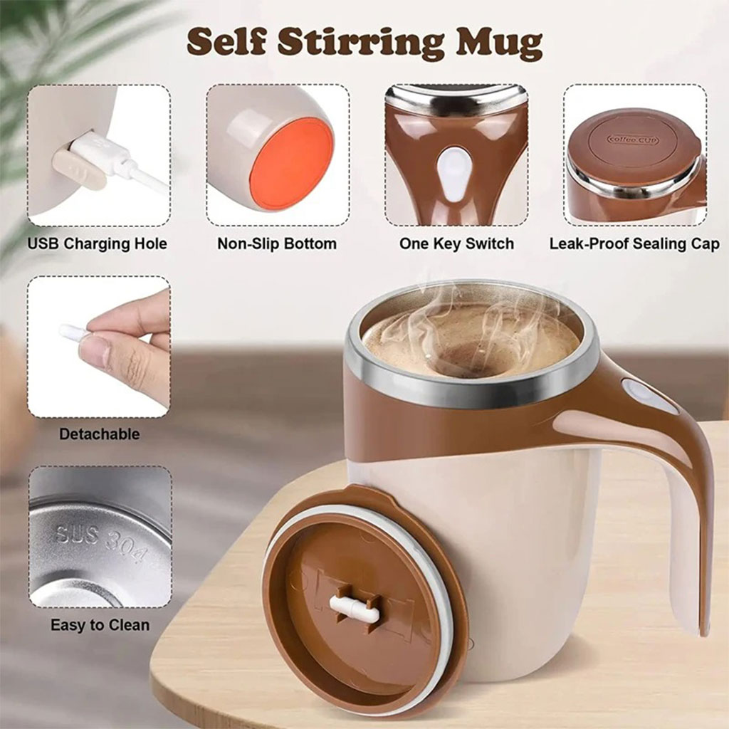 Tasse de mousseur de lait automatique multifonctionnelle à chargement USB 3