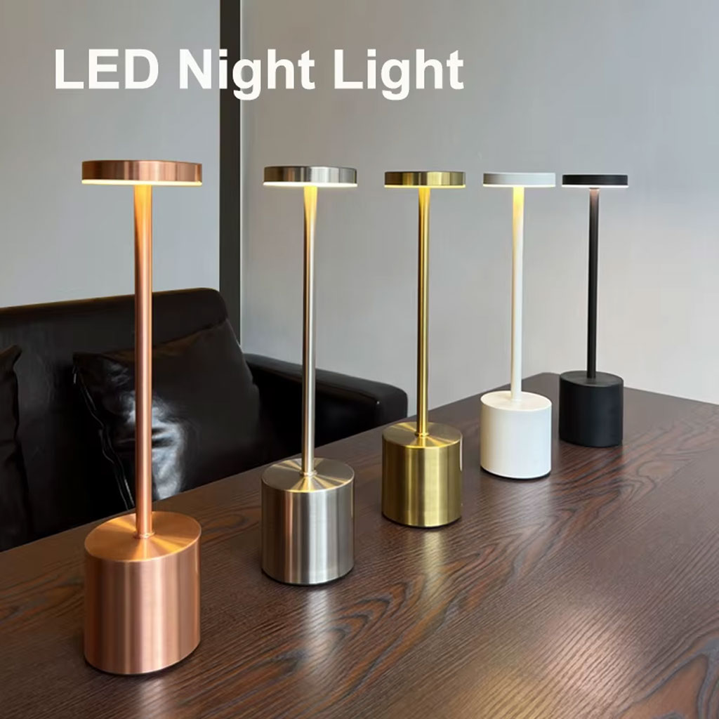 Lampe de table LED tactile rechargeable 3 couleurs design classique - مصباح ديكور بعدة درجات ضوئية 2