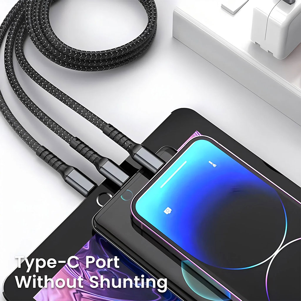 Câble USB 3en1 100W Charge rapide pour tout Type de Smartphone - كابل شحن سريع 5