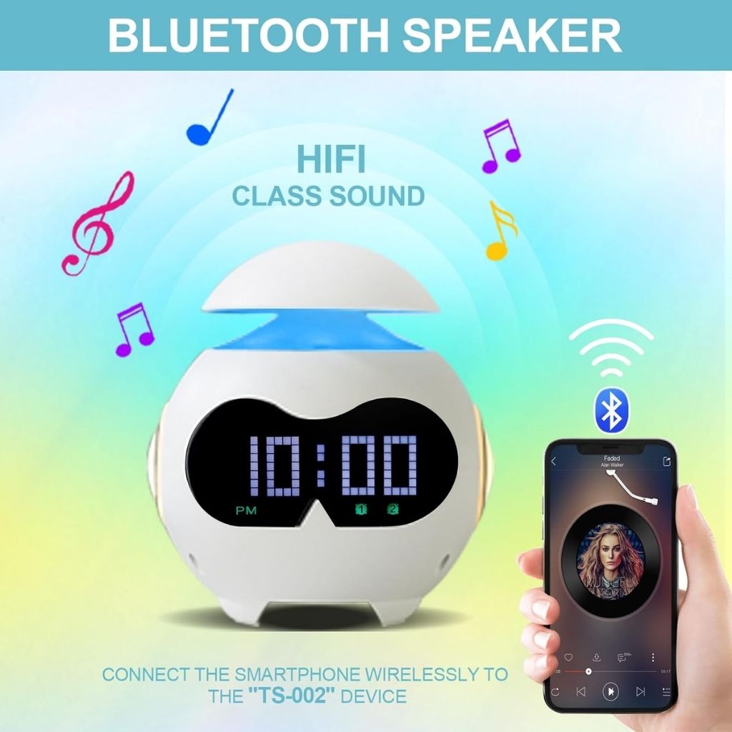 Réveil Émotionnel avec Veilleuse et Haut-Parleur Bluetooth – منبه مع ضوء ليلي ومكبر صوت بلوتوث 2