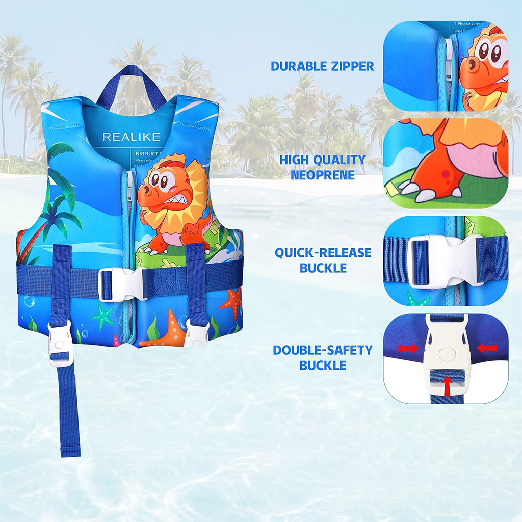 Gilet de natation réglable pour enfants avec sangle de sécurité - سترة سباحة للأطفال 3