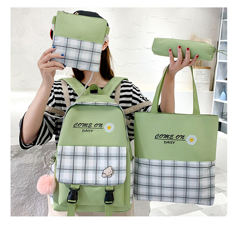 Sac à dos marguerite 4 Pcs multifonction pour femmes en toile 4