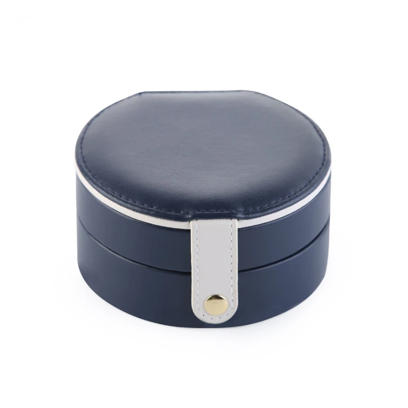 Boîte à bijoux en cuir PU anti-poussière à double couche avec miroir 6