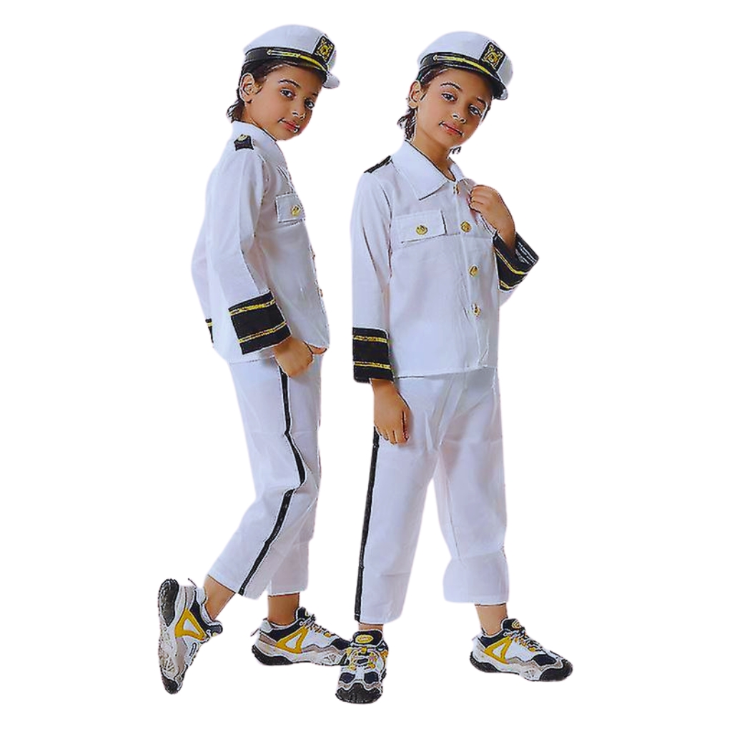 Costume Capitan Marine pour Enfant 5-7 ans Chemise, Pantalon, Chapeau, 4
