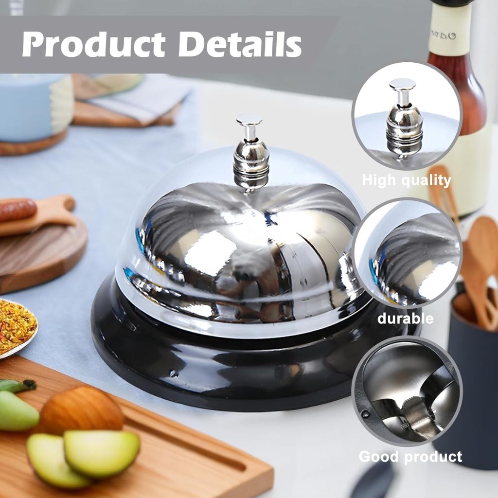 Mini Sonnette d'Appel en Métal Antirouille pour Bureau – جرس نداء معدني صغير مقاوم للصدأ للمكتب 7