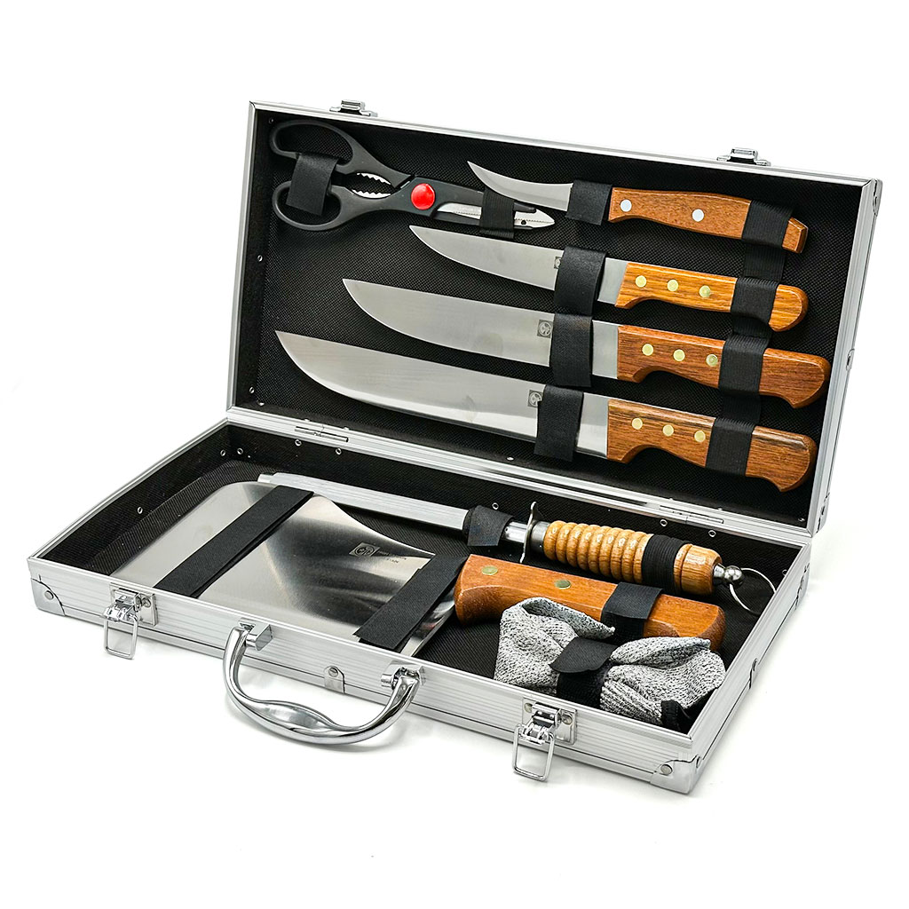 Mallette Professionnelle de Cout-eaux Manche en Bois et Accessoires – حقيبة سكاكين إحترافية 3