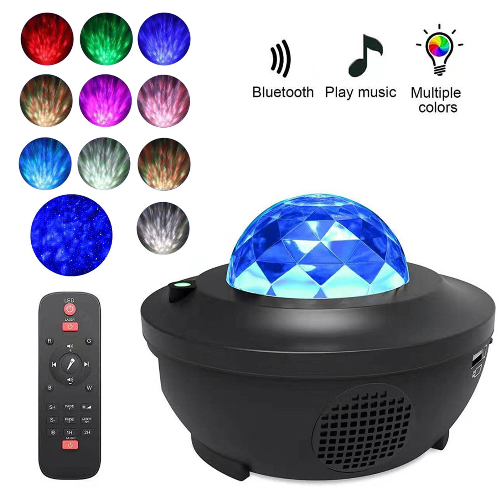 Projecteur Galaxie 3D Laser Bluetooth + haut-parleur USB 5