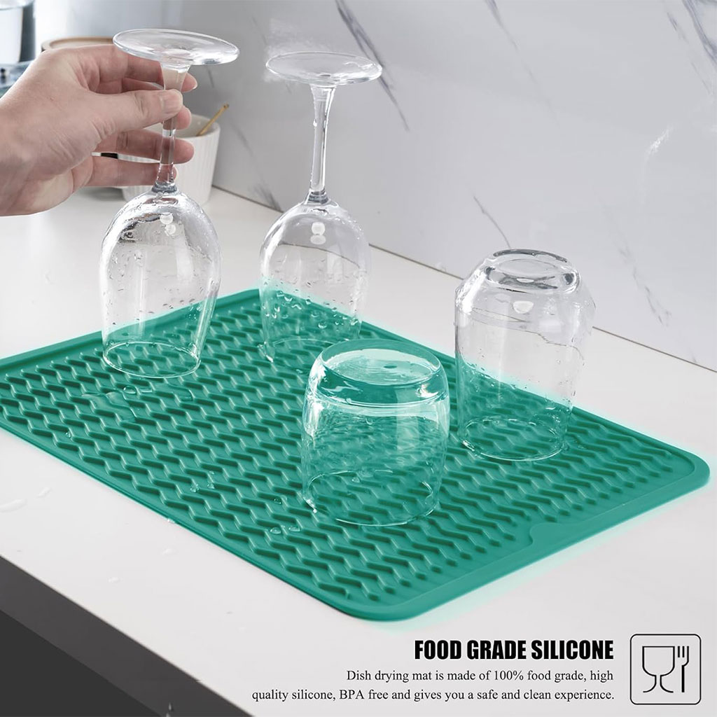 Tapis de Séchage en Silicone Souple et Flexible pour Cuisine - بساط تقطير الأواني 5