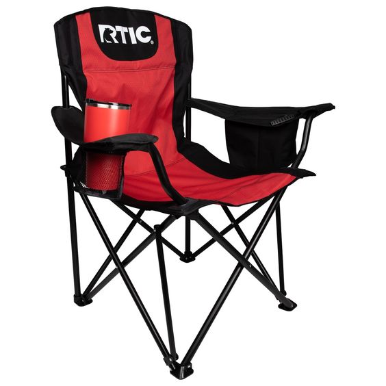 RTIC Chaise de camping pliante avec porte-boissons et sacs isoterme 2