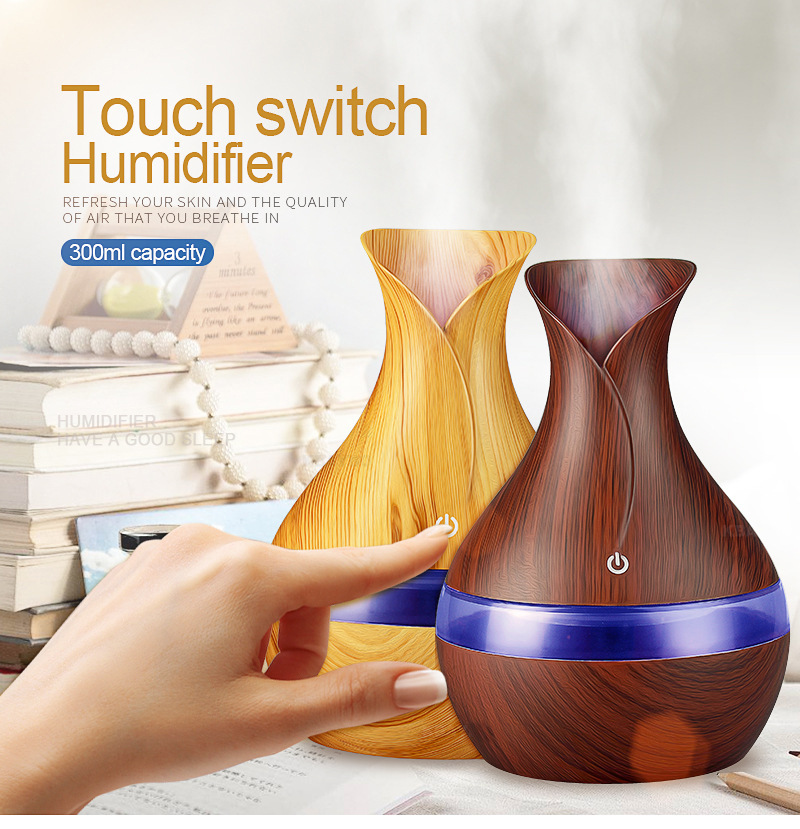 humidificateur vase 300ml Aromathérapie Diffuseur Avec 7 Couleur LED Lumière V2 1