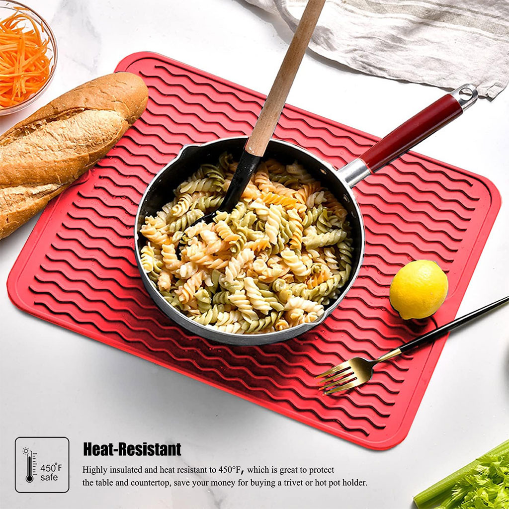 Tapis de Séchage en Silicone Souple et Flexible pour Cuisine - بساط تقطير الأواني 6