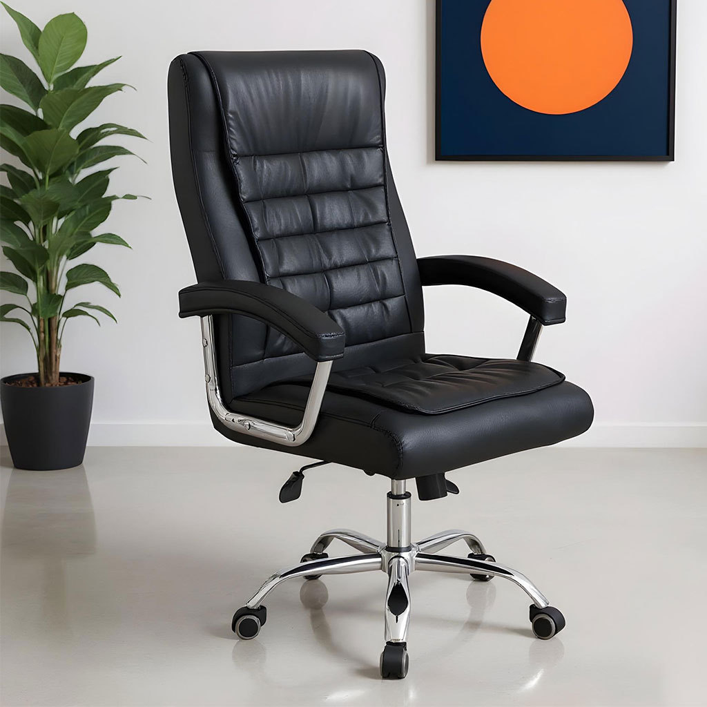 Chaise de Bureau Présidentiel LUXE avec base pivotante et ressorts ensachés - كرسي مكتب مريح وجودة عالية 1