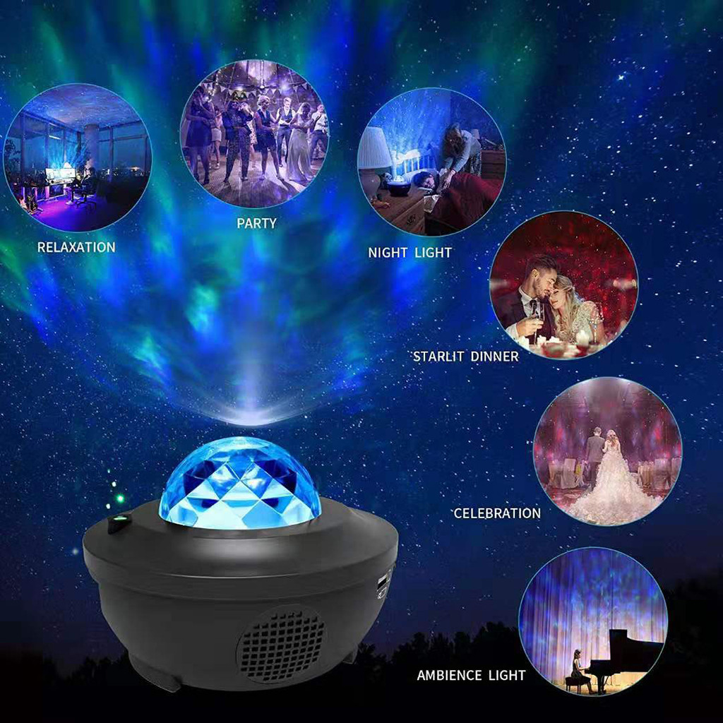 Projecteur Galaxie 3D Laser Bluetooth + haut-parleur USB 4