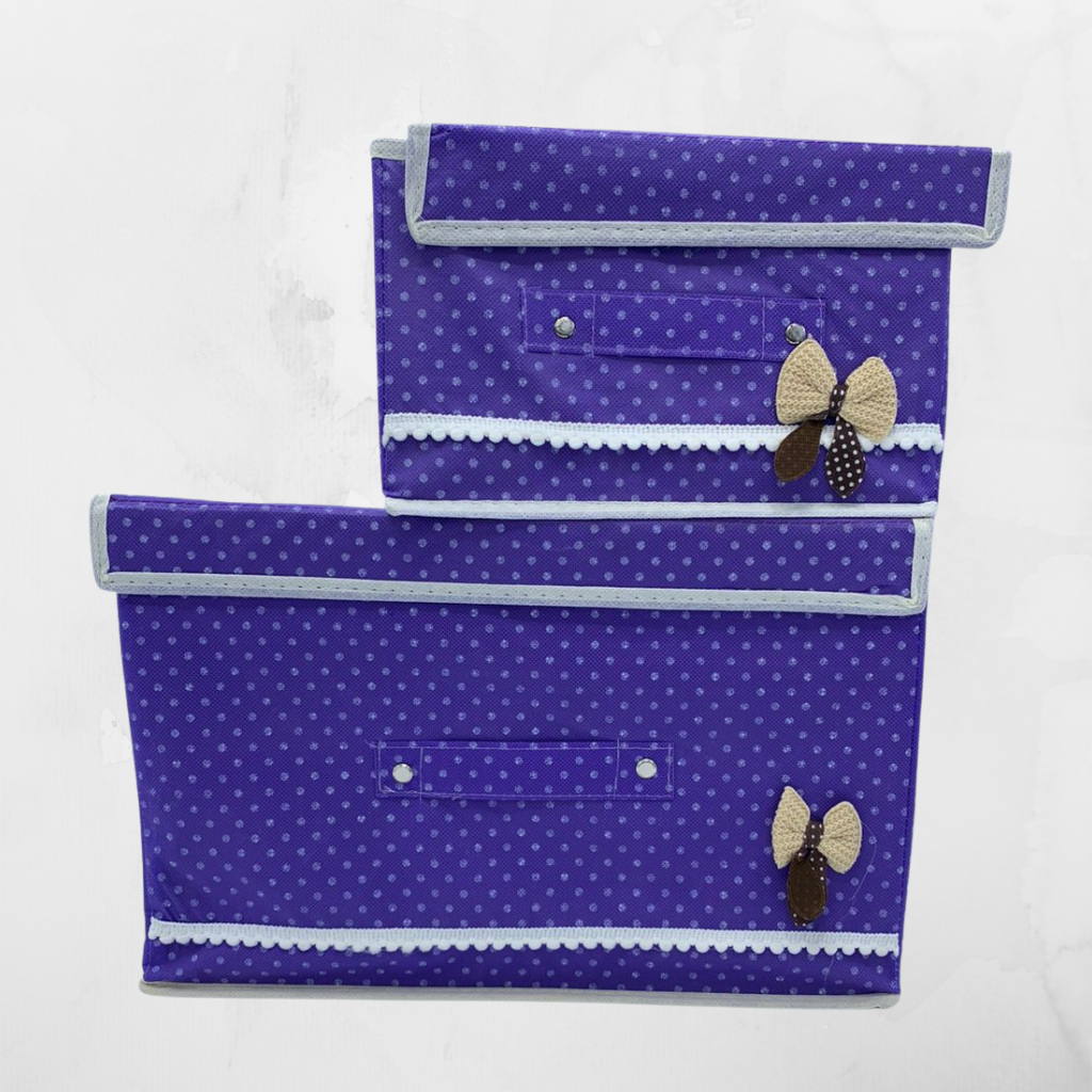 Pack 2 Coffre de Rangement Pliable Pour Vêtements en Tissu de lin de coton 4