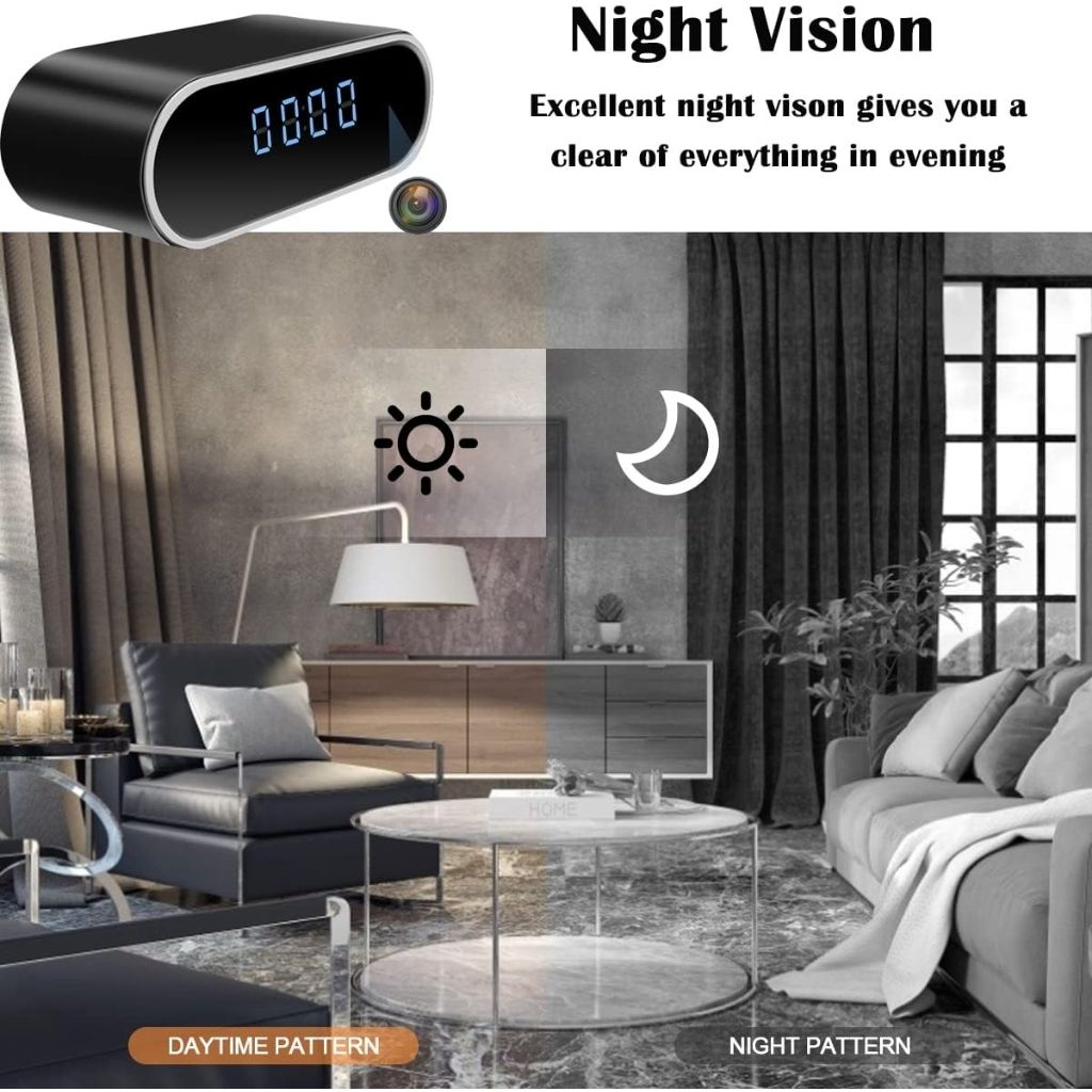 Caméra Hidden Wi-Fi 1080P avec Détection de Mouvement et Vision Nocturne – كاميرا خفية واي فاي على شكل منبه 5