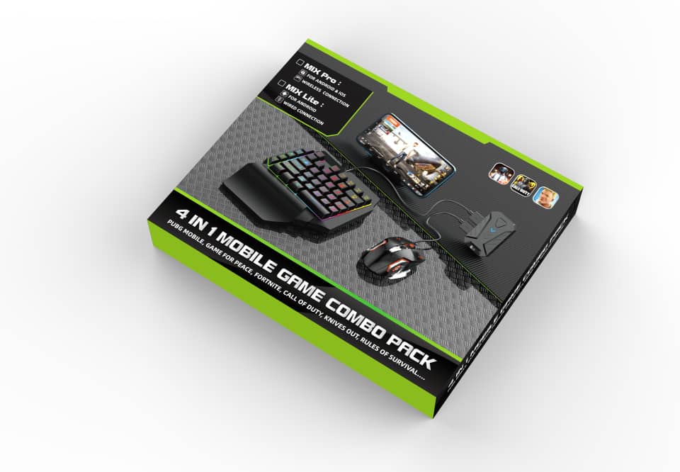 Mix Pro Clavier Souris 4en1 Pour smartphone Gaming PUBG-Fortnite 7