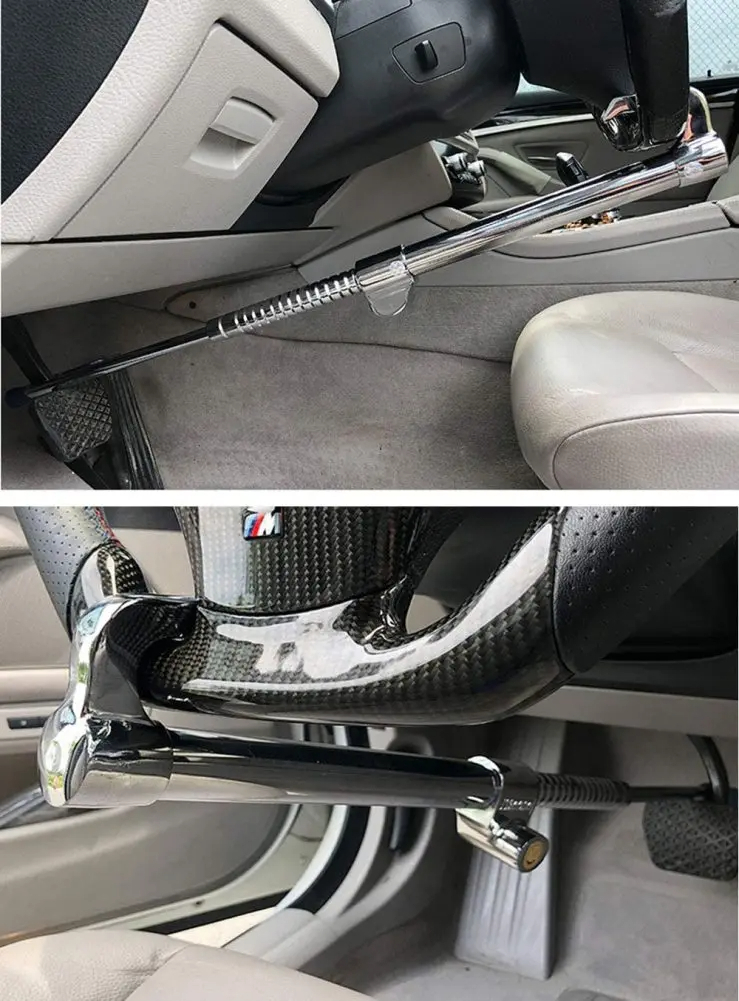 Serrure antivol Standard de frein et volant rétractable double crochet En Acier Inoxydable - قفل مضاد للسرقة فرامل وعجلة قيادة من الفولاذ المقاوم للصدأ 3