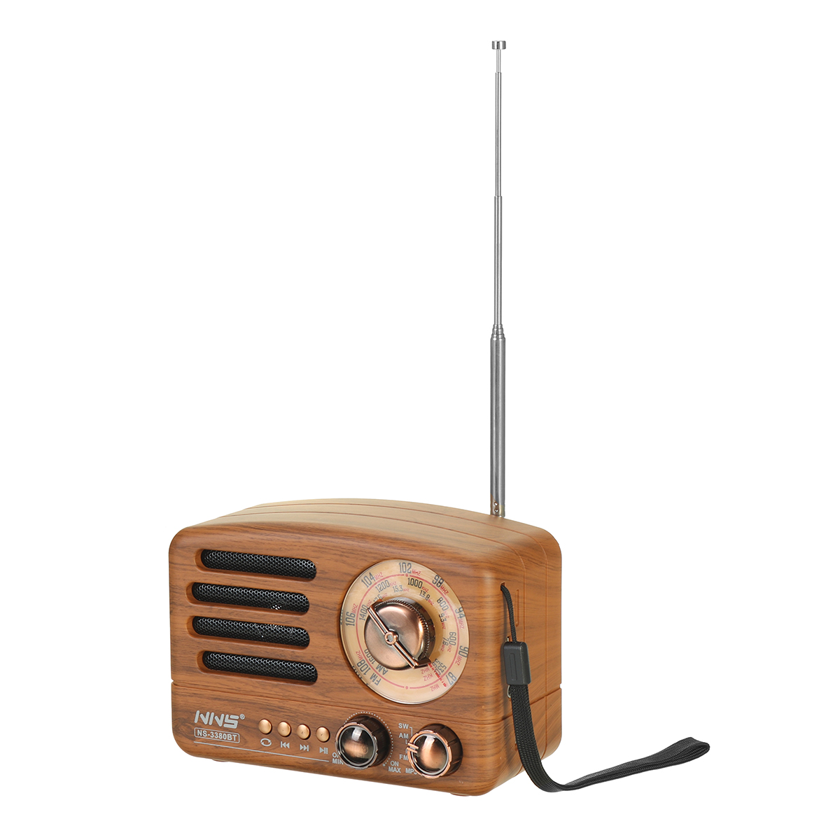 Radio rétro portable sans fil Bluetooth FM, USB, carte TF 3380BT 5