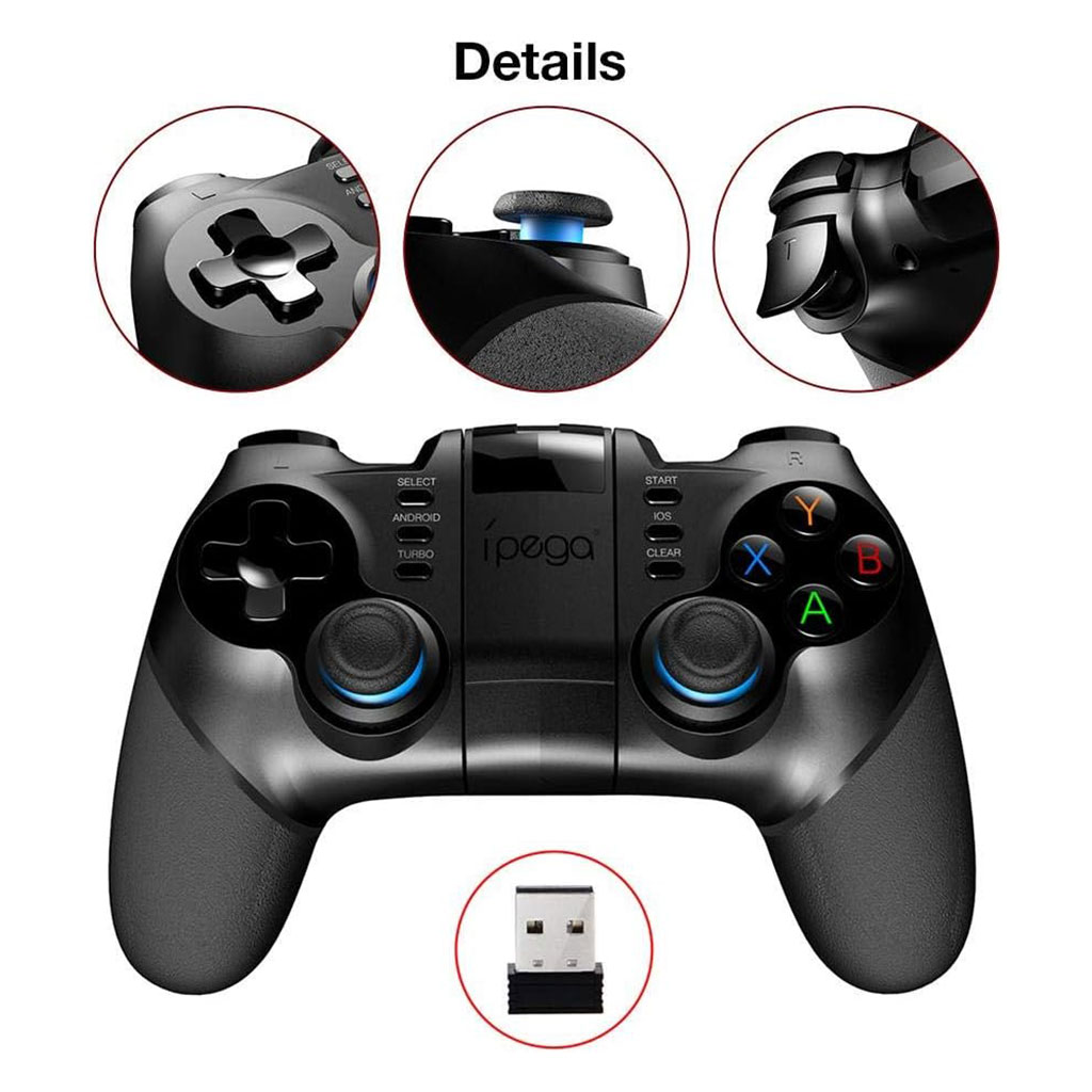 Manette de jeu sans fil IPEGA PG-9156 3en1 avec support téléphone - يد تحكم لاسلكية 3