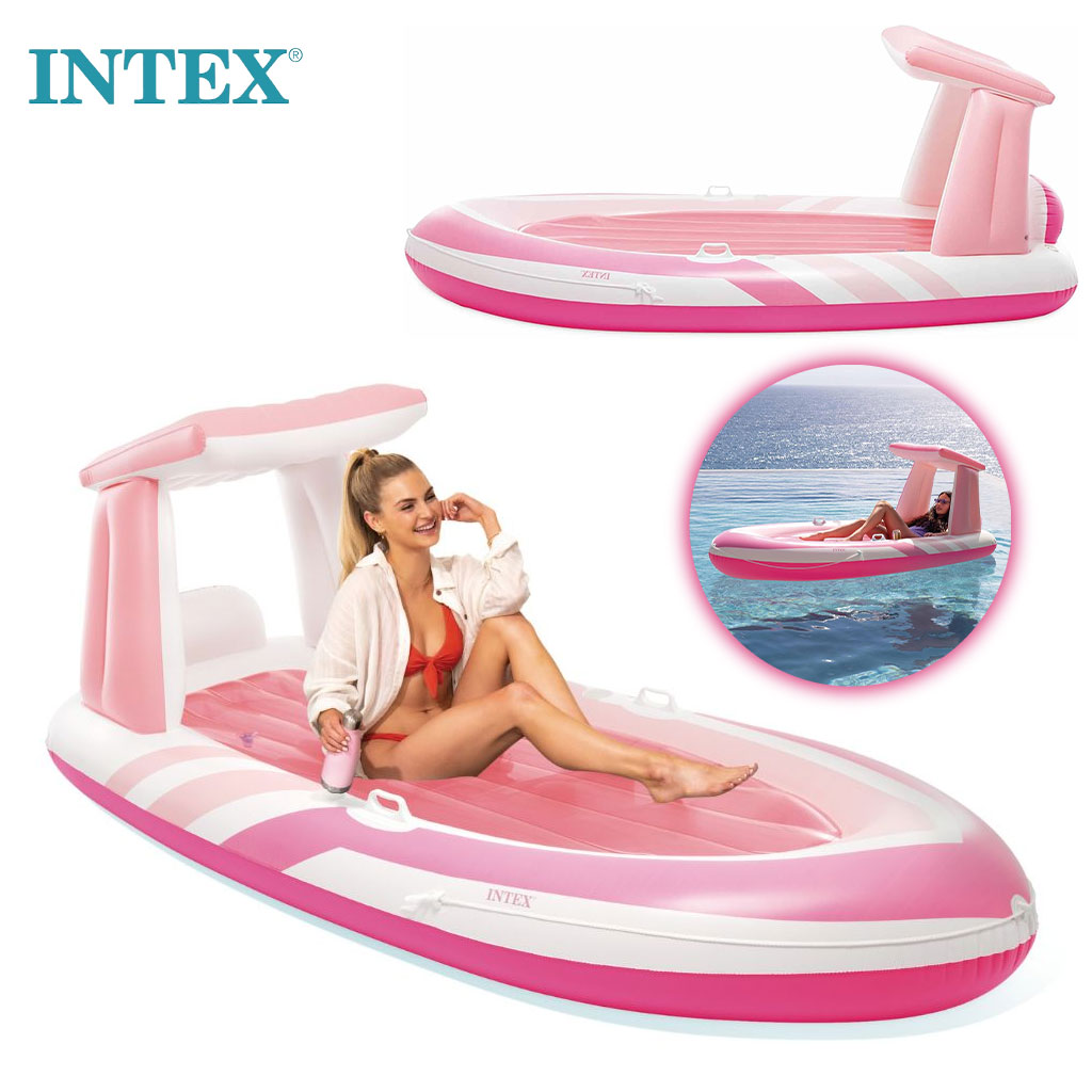 Matelas Gonflable Pink Paradise avec Toit et Porte-Gobelet Intex 57804EU - فرشة هوائية حجم كبير 1