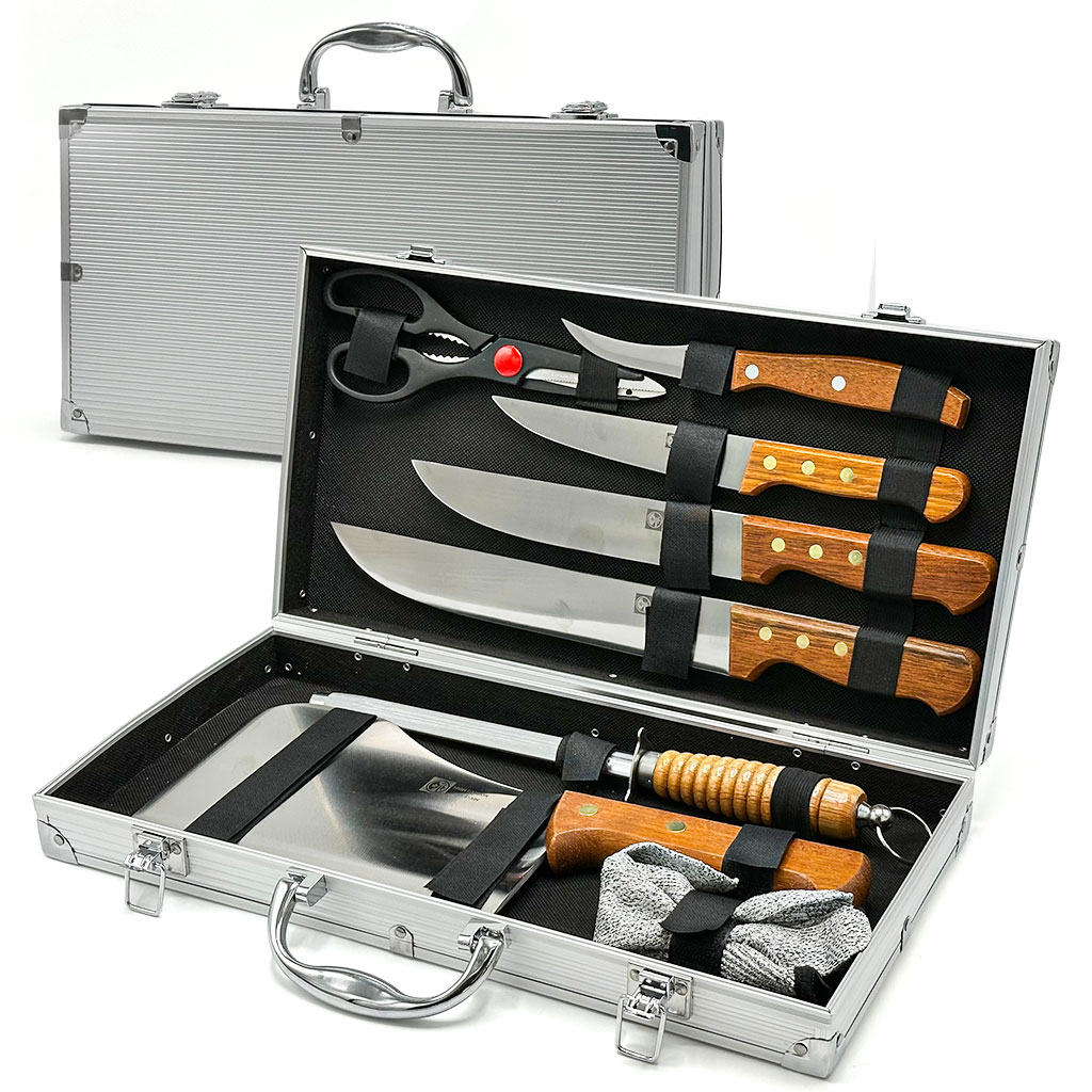 Mallette Professionnelle de Cout-eaux Manche en Bois et Accessoires – حقيبة سكاكين إحترافية 1