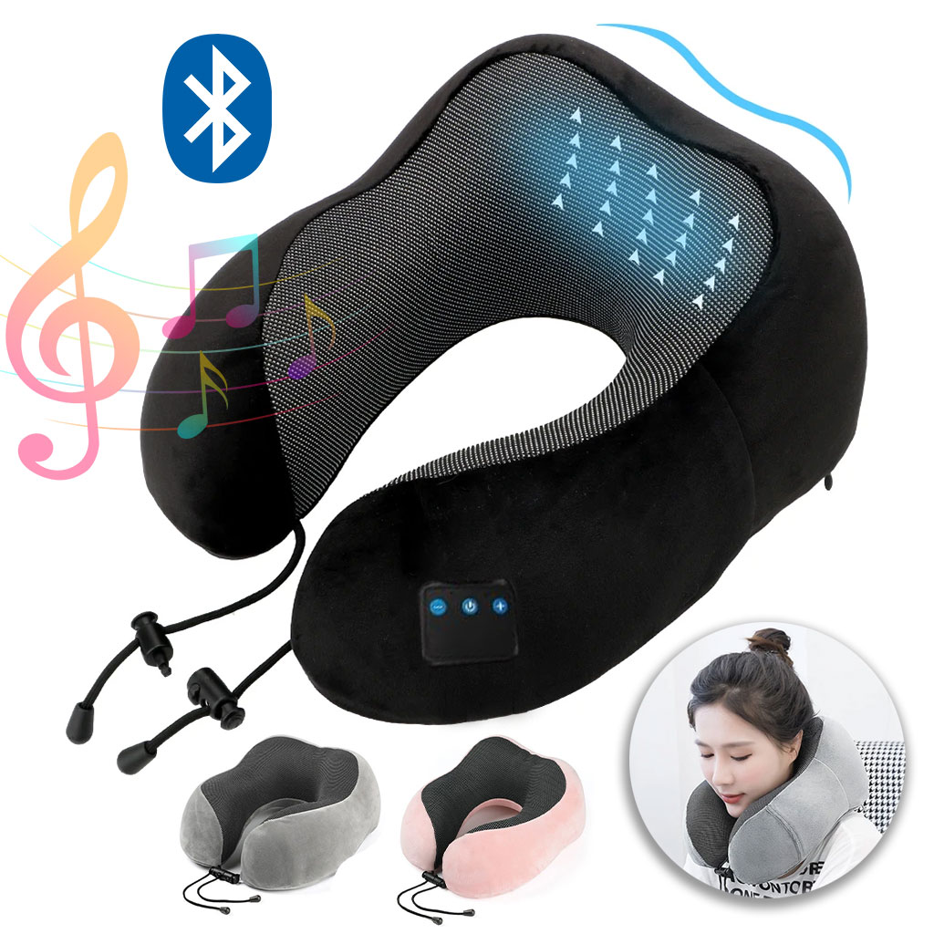 Oreiller de Cou Bluetooth en mousse à mémoire de forme avec haut-parleurs intégrés - وسادة مريحة بخاصية البلوتوث 1