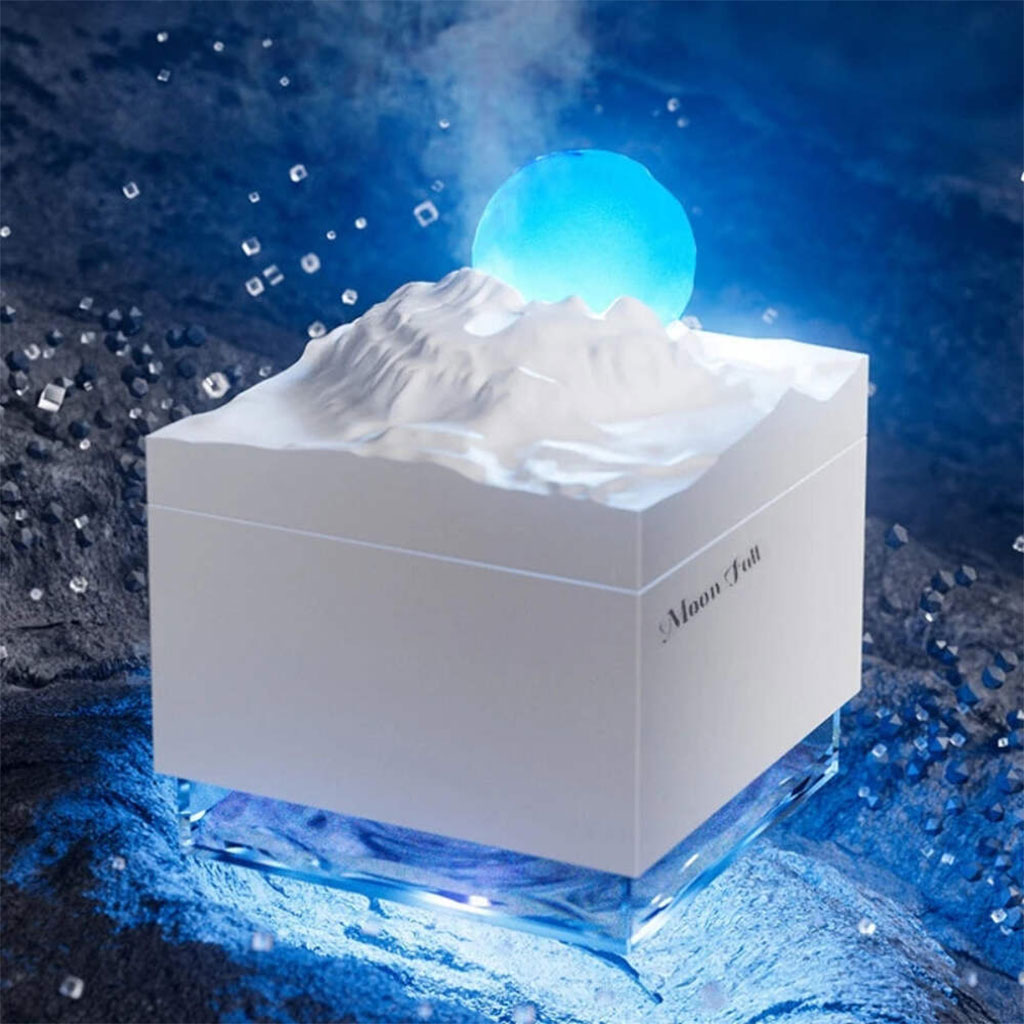 Humidificateur Cube 300 ml avec Veilleuse de Lune Colorée - معطر جو في الغرفة 7