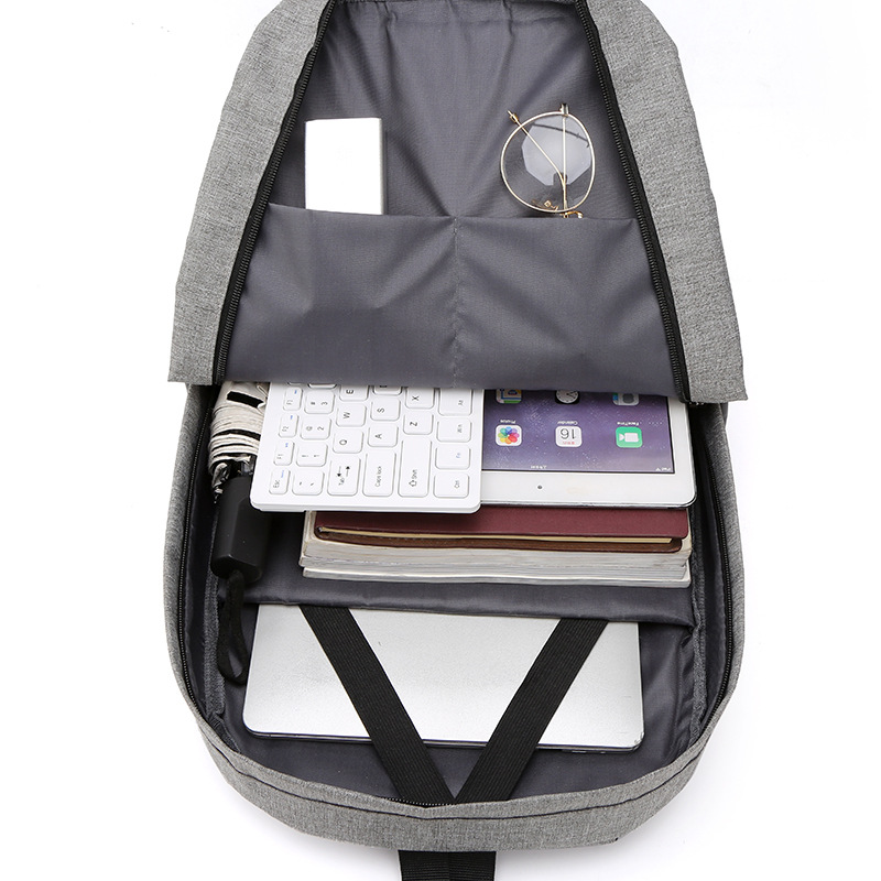 Sac à dos Bicolore Style Coréen Unisexe 127772-2 Gris - محفظة ظهر للكبار رمادي 2