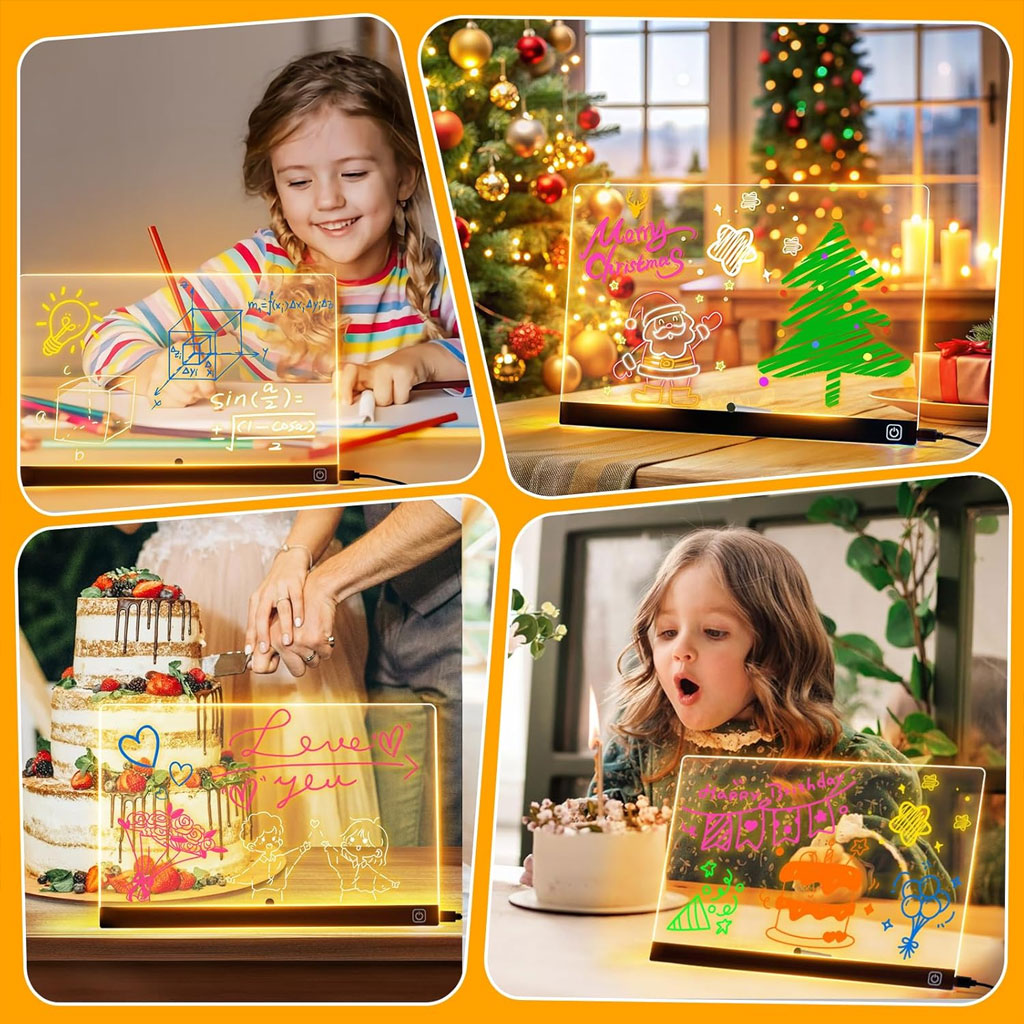 Tableau à Dessin LED coloré avec 4 stylos et Support 30x20cm – لوحة مضيئة للرسم والتلوين 7