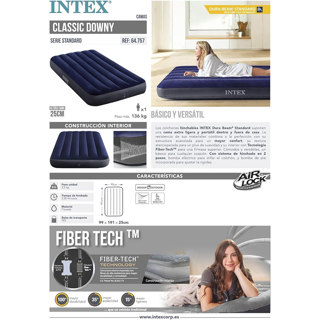 INTEX Dura-beam Standard Classic Matelas Gonflable 191x99x25cm 5