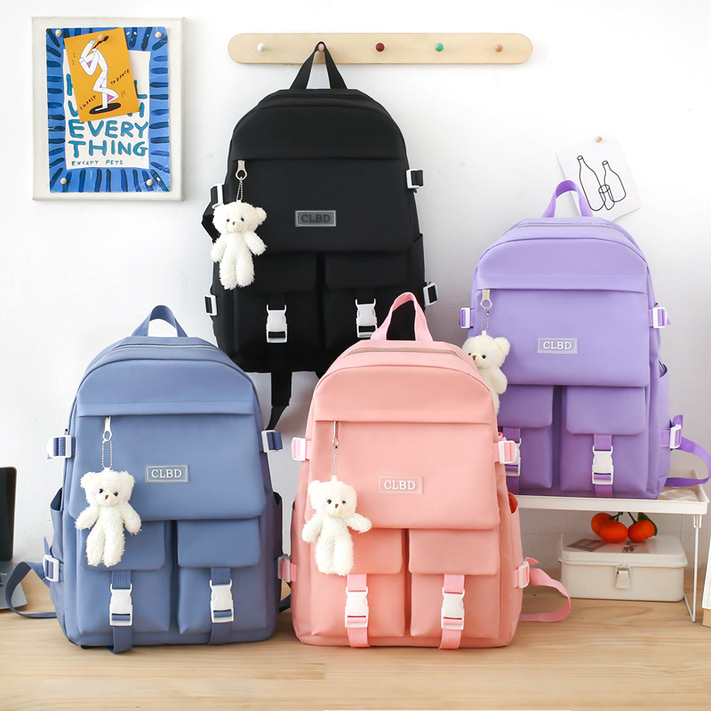 Ensemble de sacs d’école Kawai pour adolescents 5Pcs CLBD V2 Rose – محفظة 5 قطع كاواي وردي 2