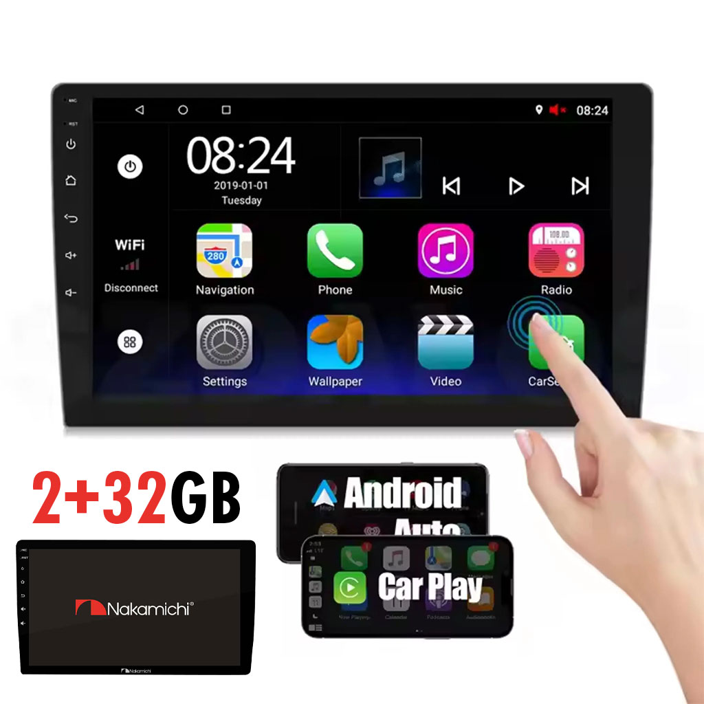 Autoradio Android Nakamichi 2+32GB avec Carplay Android Auto et GPS - شاشة ذكية للسيارات 1
